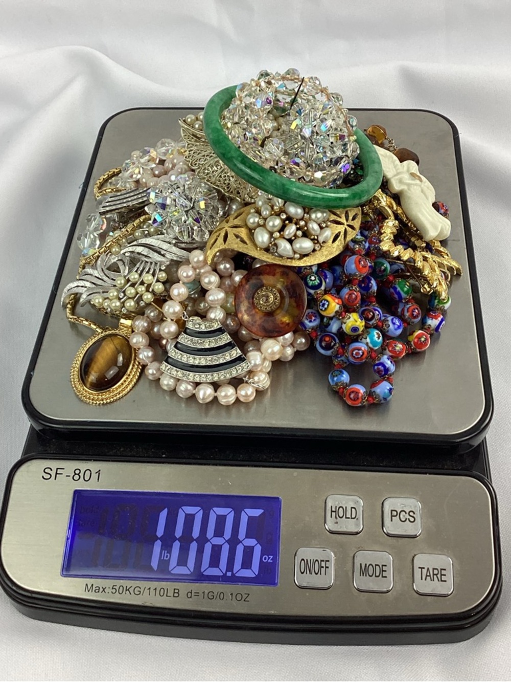Vintage High End Estate Jewelry 1lb Lot, 925, Murano, Genuine Pearls, Etc